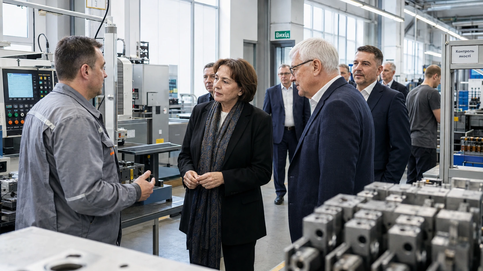 Industrial quality-control visit at a production facility in Ukraine